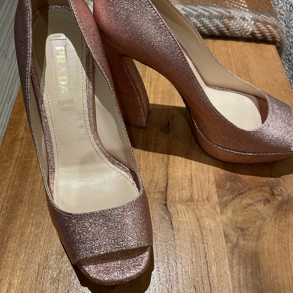 Prada Sz. 38 pink sparkle platform sandals - Picture 9 of 10
